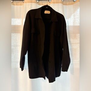Wilfred Black Button-Up sweater/jacket